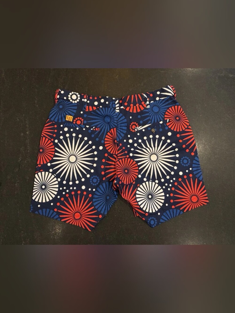 Loudmouth Navy Red White Firework-Style Swim Shorts